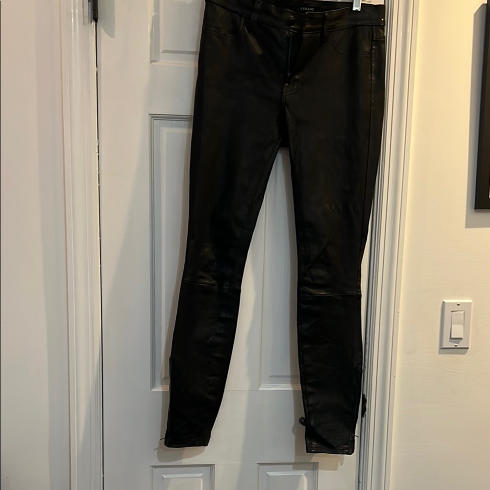 J Brand Women's leather Skinny Jeans - Black